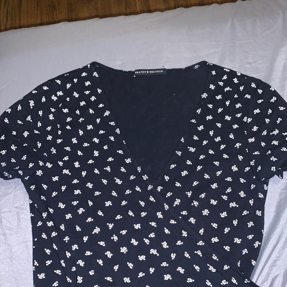 Brand Melville blue flower tie top